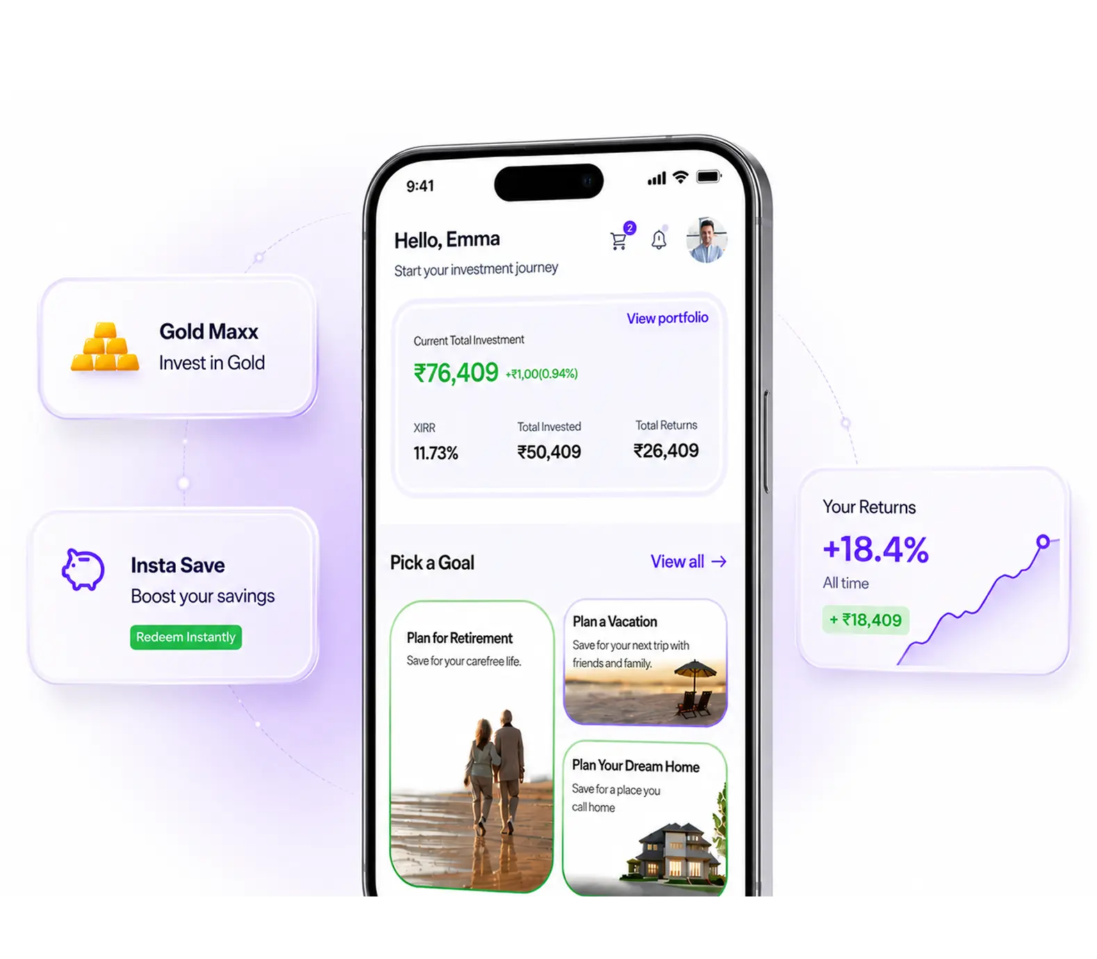 Goal-based mutual fund, SIP and digital gold investment platform for Rayi