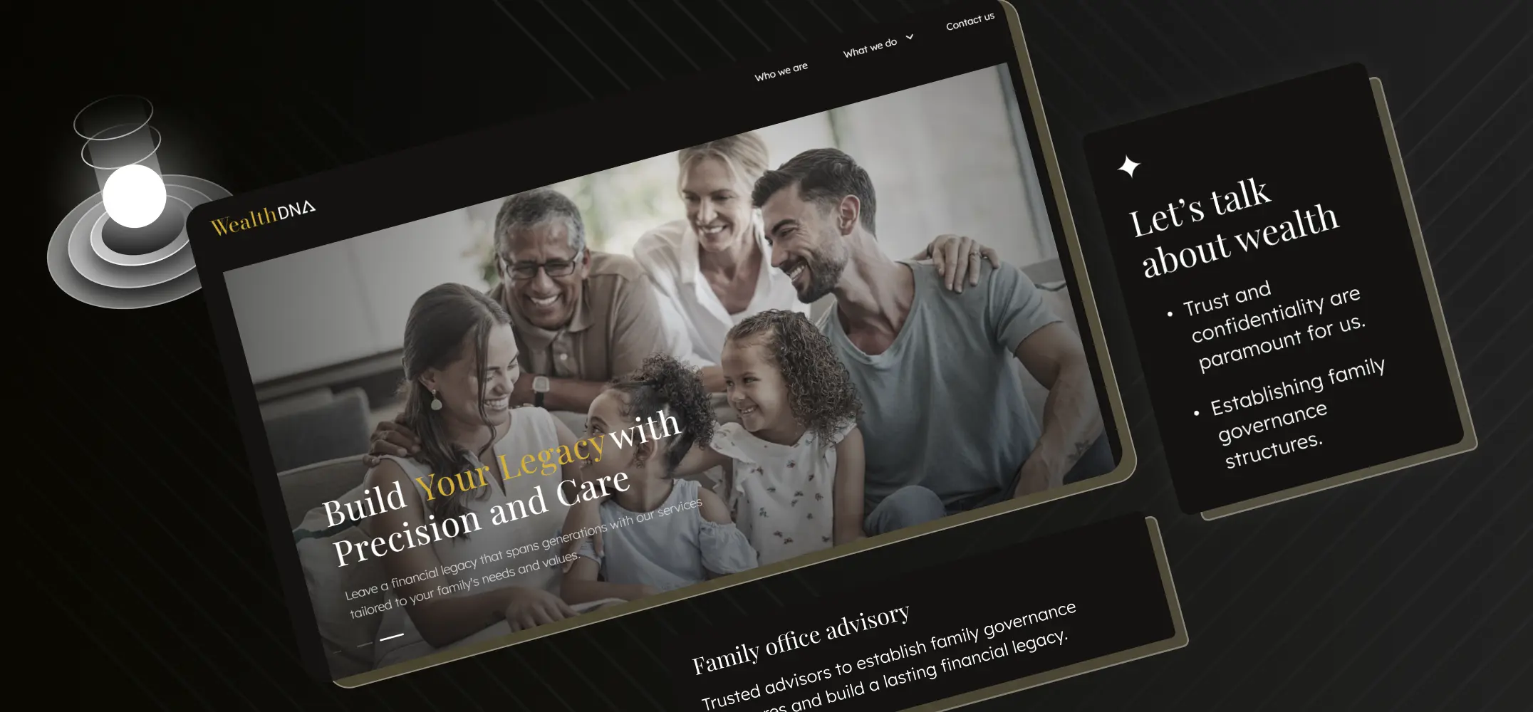 WealthDNA - Corporate website tailored to meet the multifaceted needs of family office business